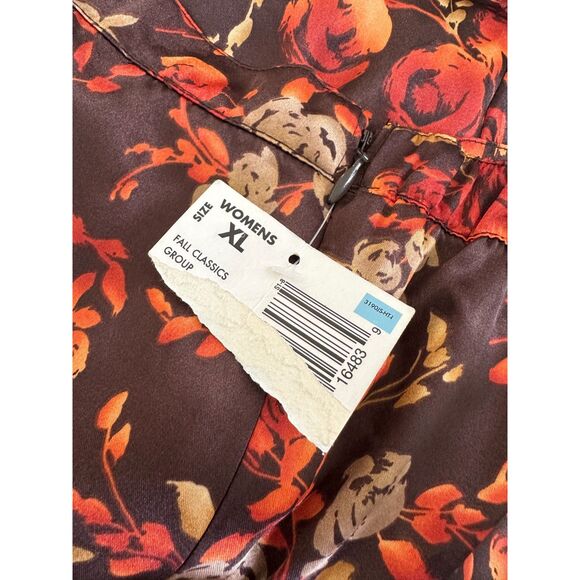 NWT Vintage Jaclyn Smith Brown Floral A Line Slip Skirt size XL - Picture 6 of 6